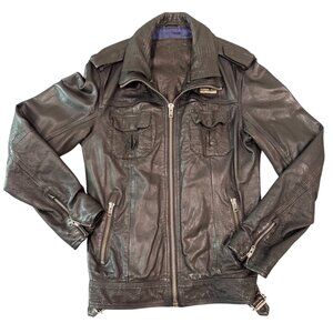 Superdry Japan Men’s leather multipocket Jacket Size 2XL (M/L)